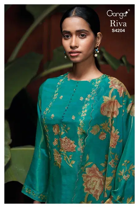 Riva 4204 By Ganga Jacquard Designer Salwar Suits Wholesale Market In Surat